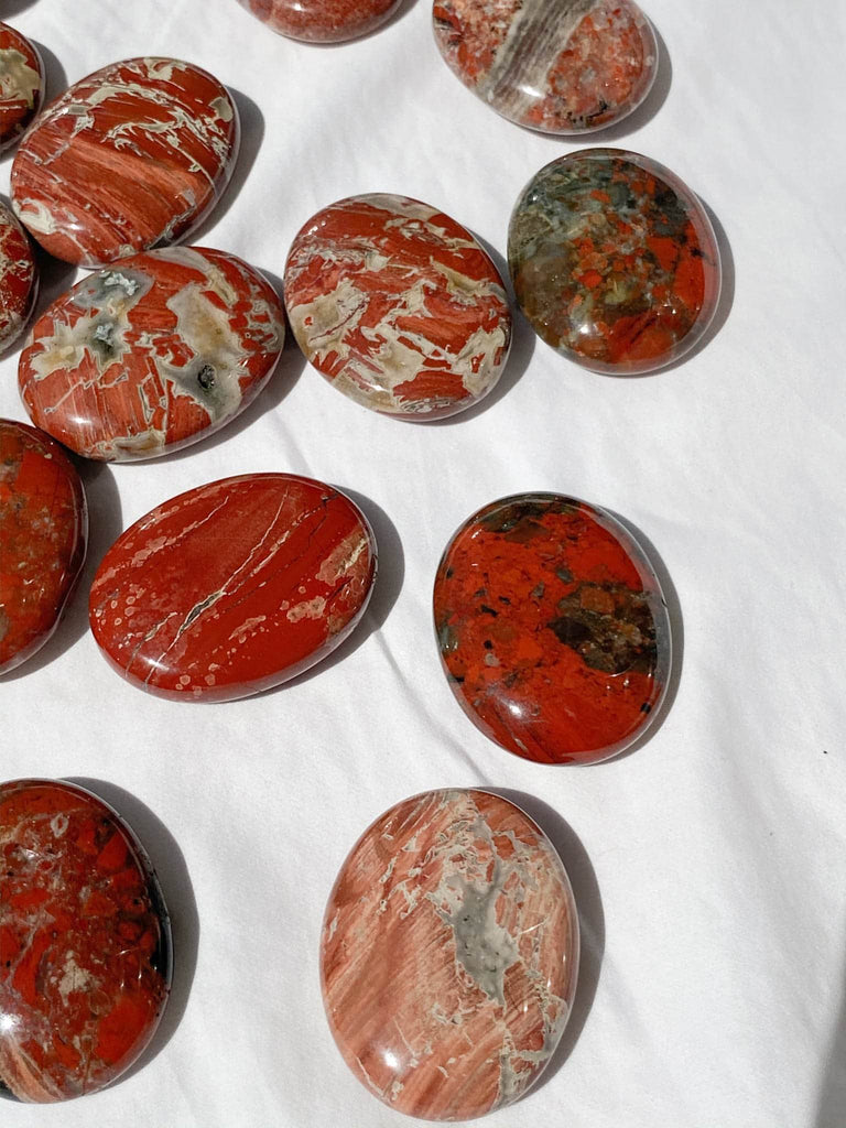 Brecciated Jasper Pillow Palm Stone - Unearthed Crystals