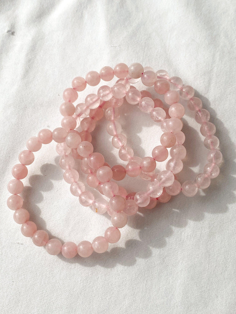 Rose Quartz Bead Stretch Bracelet | 8mm - Unearthed Crystals