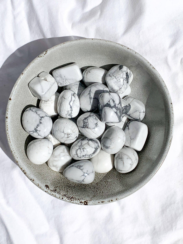 White Howlite Tumbles | Large - Unearthed Crystals