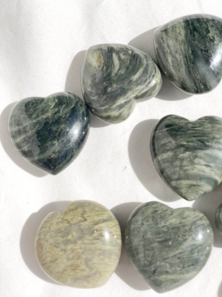 Green Hair Jasper Heart | Large - Unearthed Crystals