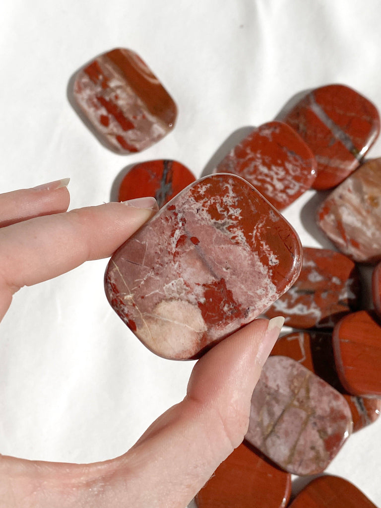 Brecciated Jasper Flat Palm Stone - Unearthed Crystals