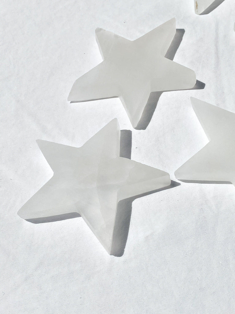 Selenite Star Carving - Unearthed Crystals