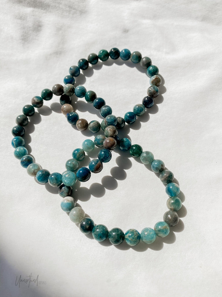 Apatite Bead Stretch Bracelet | 8mm - Unearthed Crystals