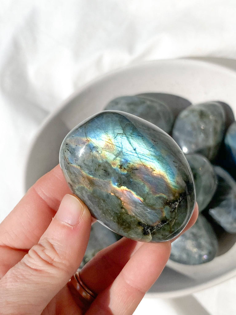 Labradorite Palm Stone | Light | Large - Unearthed Crystals