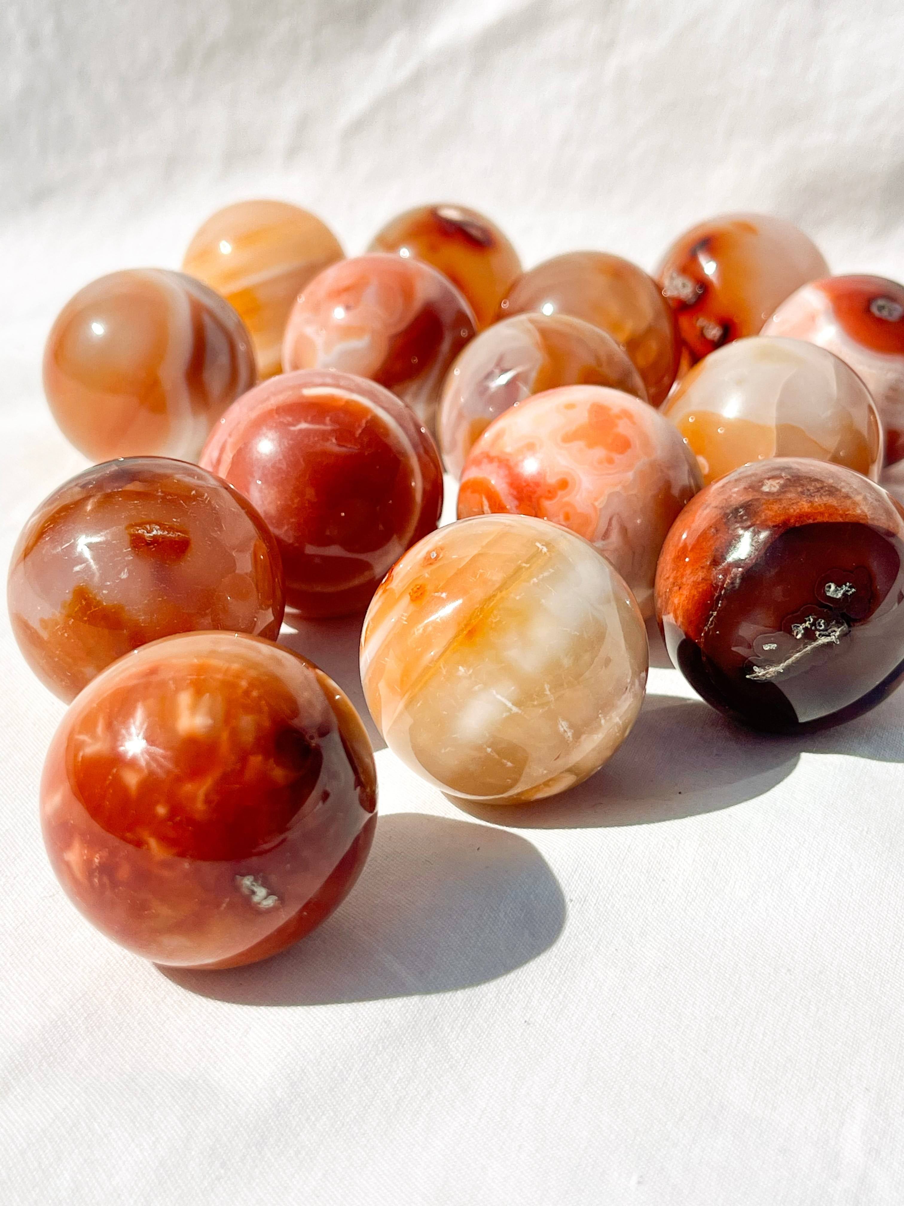 57MM top Carnelian Sphere OVER 1/2 LB